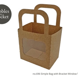 no.696 Contenedor de bolsa simple con ventana de soporte Descarga digital SVG y PDF