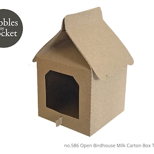 no.586 Open Birdhouse Milk Carton Digital Download SVG & Pdf