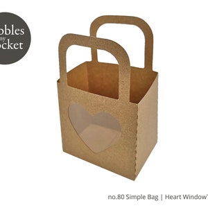 no.80 Simple Bag with Heart Window Digital Download SVG & Pdf