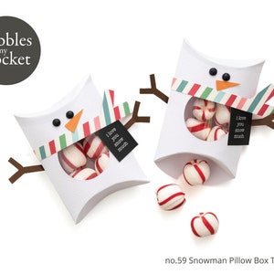 no.59 Snowman Pillow Box Digital Download SVG & Pdf