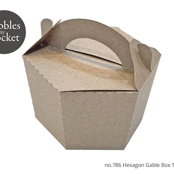 no.786 Hexagon Gable Box with Handle Digital Download SVG & Pdf