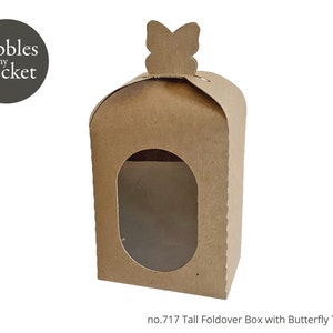 no.717 Tall Fold Over Box with Window and Butterfly Top Digital Download SVG & Pdf