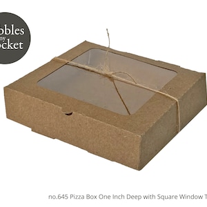 no.645 Pizza Box with Square Window 1&quot; Deep Digital Download SVG & Pdf