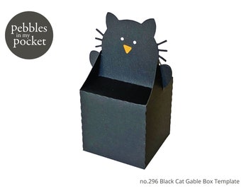 no.296 Black Cat Gable Box Digital Download SVG & Pdf