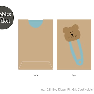 no.1021 Boy Baby Pin Gift Card Holder Téléchargement numérique SVG & Pdf