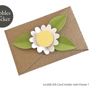 no.668 Gift Card Holder with Flower Digital Download SVG & Pdf