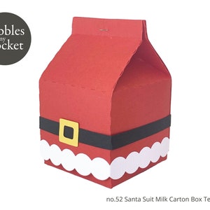 no.52 Santa Suit Milk Carton Box Digital Download SVG & Pdf