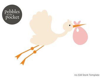 no.534 Stork Digital Download SVG & Pdf