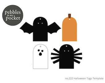 no.222 Halloween Tags Digital Download SVG & Pdf