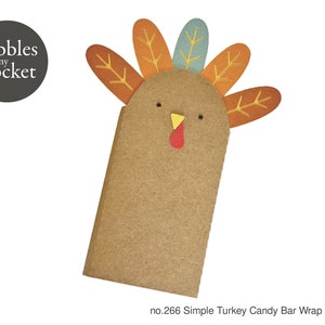 no.266 Simple Turkey Candy Bar Wrap 4&quot; x 2.5&quot; Digital Download SVG & Pdf