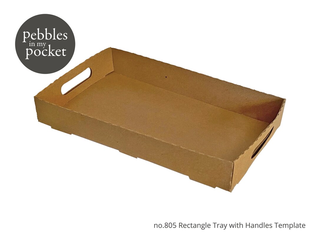 Card Model Rounded Handle No.805 Rectangle Tray With Rounded Handles Digital Download SVG & Pdf ...