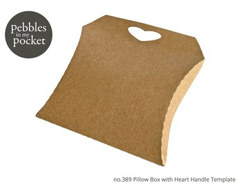 no.389 Pillow Box Purse with Heart handle Digital Download SVG & Pdf