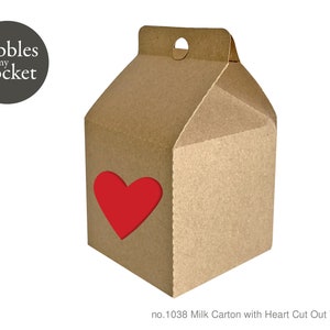 no.1038 Milk Carton with Heart Cut Out Digital Download SVG & Pdf