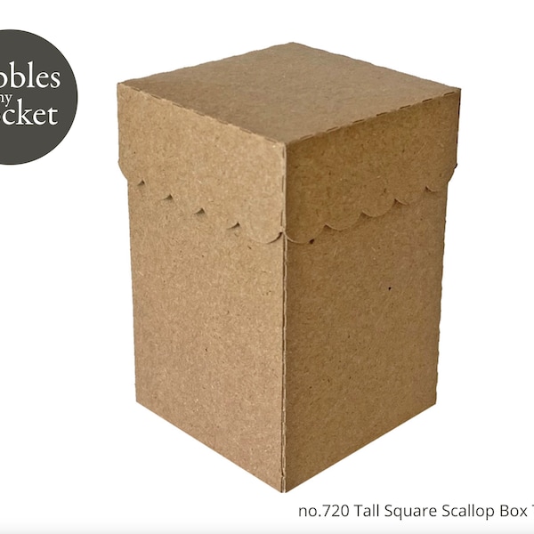 no.720 Tall Square Scallop Box Digital Download SVG & Pdf