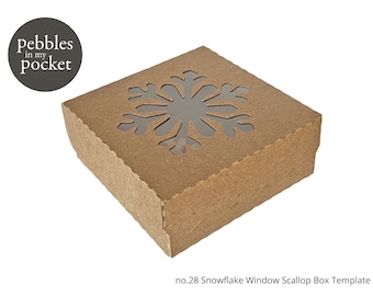 Snowflake Scallop Window Cookie Box Digital Download SVG & Pdf