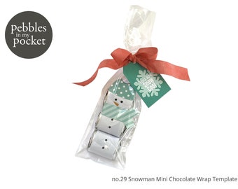 no.29 Snowman Mini Hershey Nugget Wraps Digital Download Print/Cut SVG & Pdf