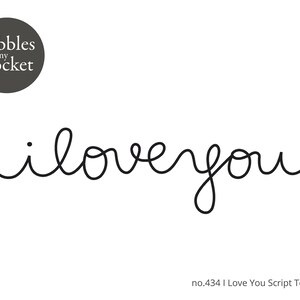 no.434 I Love You Script Digital Download SVG & Pdf
