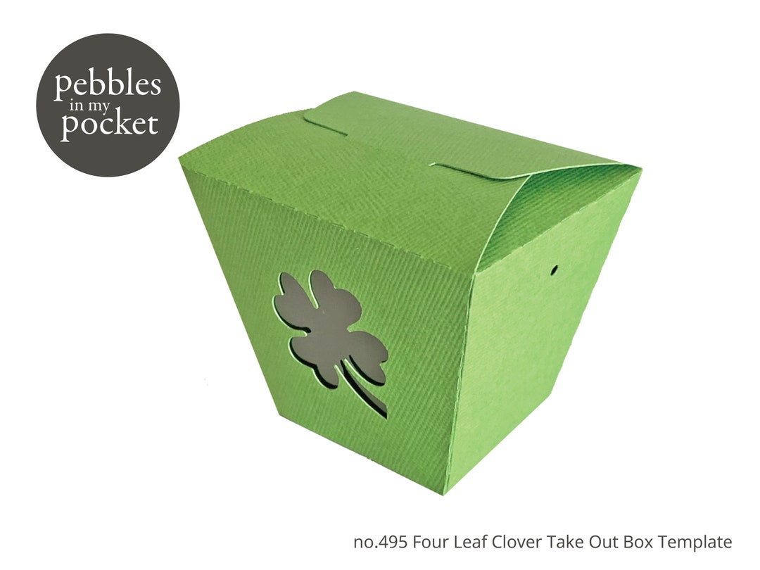 No.495 Take Out Box With Four Leaf Clover Window Digital Download SVG ...
