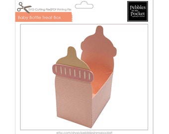 Baby Bottle Treat Box Digital Download SVG & Pdf