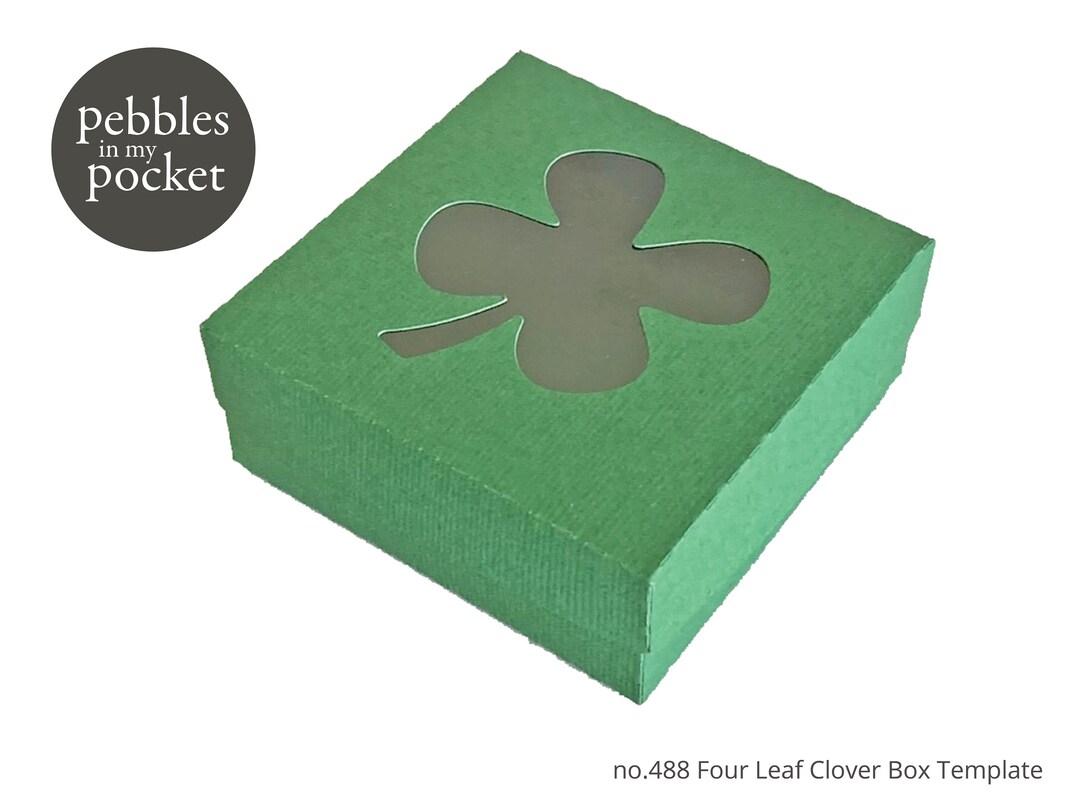 No.488 Four Leaf Clover Window Cookie Box Digital Download SVG & Pdf - Etsy