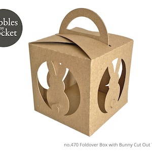 no.470 Fold Over Box with Bunny Windows Digital Download SVG & Pdf