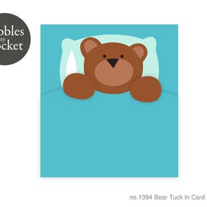 no.1394 Bear Tuck In Card Digital Download SVG & Pdf