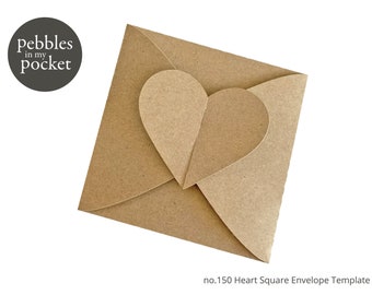 no.150 Heart Square Envelope Digital Download SVG & Pdf