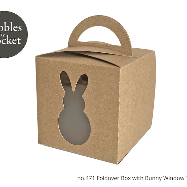 no.471 Fold Over Bunny Window Box with Handle Digital Download SVG & Pdf