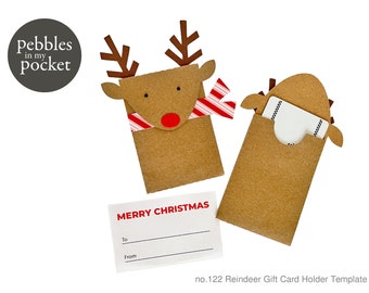 no.122 Reindeer Gift Card Holder Digital Download SVG & Pdf