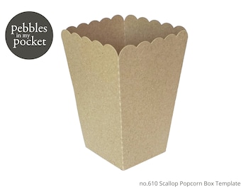 no.610 Scallop Popcorn Box Digital Download SVG & Pdf