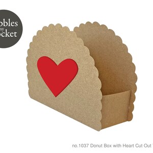 no.1037 Donut Box with Heart Cut Out Digital Download SVG & Pdf