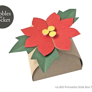 no.405 Poinsettia Slide Box Digital Download SVG & Pdf