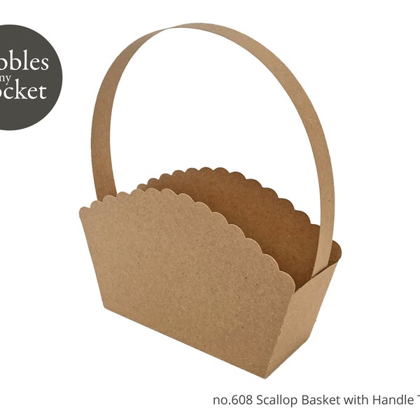 no.608 Scallop Basket with Handle Digital Download SVG & Pdf