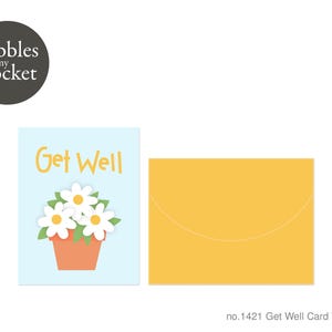 no.1421 Get Well Card Digital Download SVG & Pdf