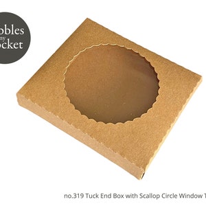no.319 Tuck In Box with Scallop Circle Window Digital Download SVG & Pdf