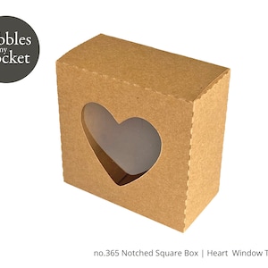 no.365 Notched Square Box with Heart Window Digital Download SVG & Pdf
