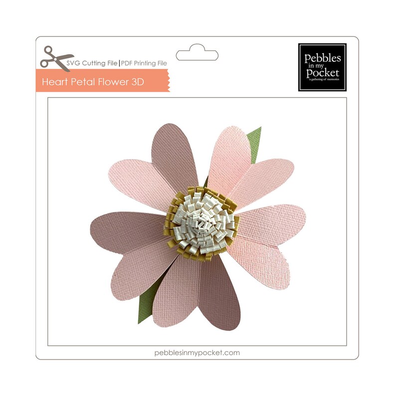 Heart Petal Flower 3D Digital Download SVG /& Pdf