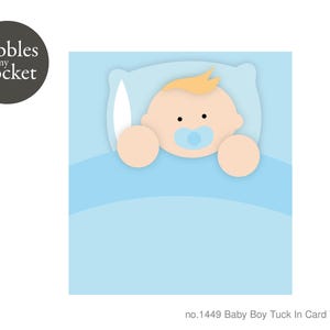 no.1449 Baby Boy Tuck In Card Digital Download SVG & Pdf