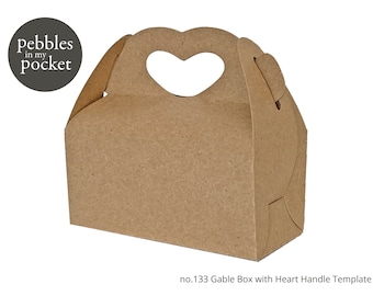 no.133 Gable Box with Heart Handle Digital Download SVG & Pdf