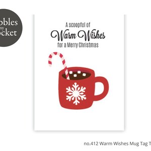 no. 412 Warm Wishes Mug Tag Digital Download Print/Cut SVG & Pdf