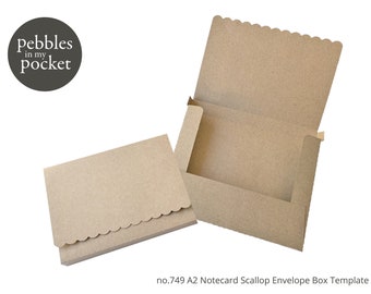 no.749 A2 Notecard Scallop Envelope Box Download SVG & Pdf