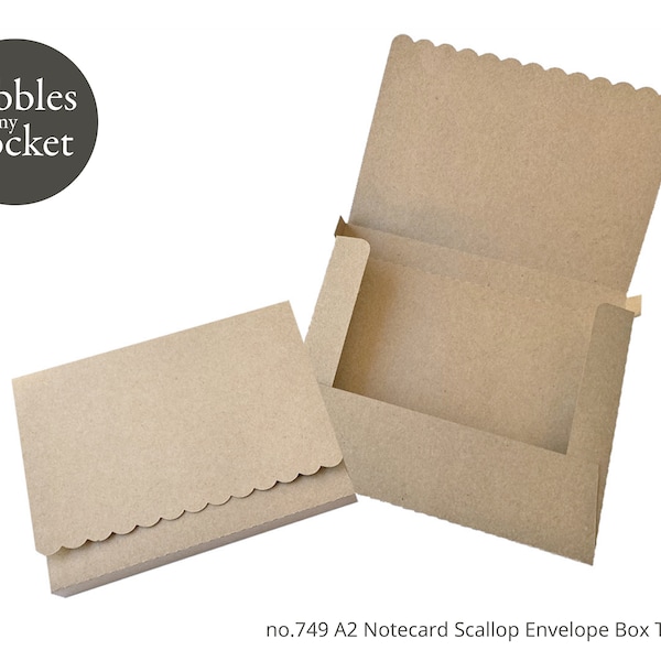 no.749 A2 Notecard Scallop Envelope Box Download SVG & Pdf