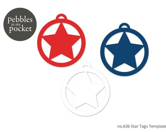 no.636 Star Tags Digital Download SVG & Pdf