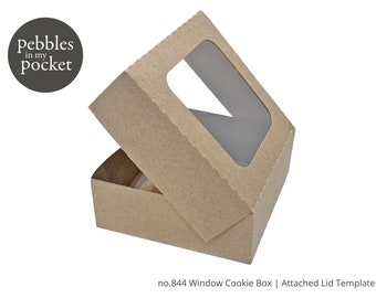 no.844 Caja de galletas de ventana con tapa adjunta Descarga digital SVG & Pdf