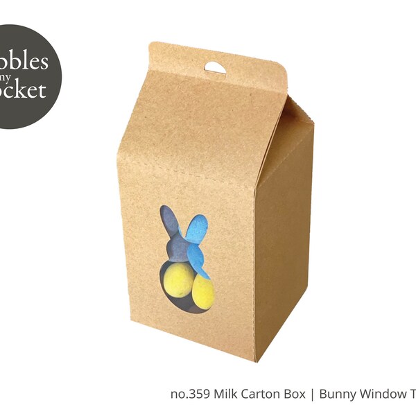 no.359 Milk Carton with Bunny Window Digital Download SVG & Pdf