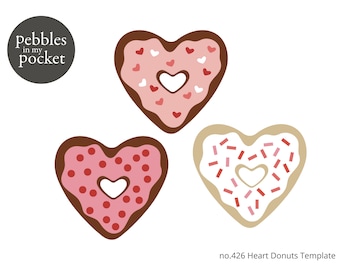 no.426 Heart Donuts Digital Download SVG & Pdf