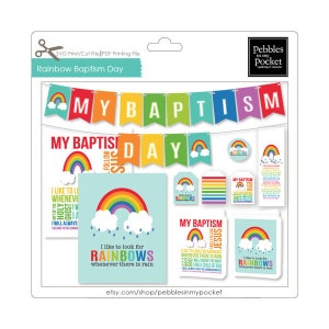 LDS Regenbogen Taufe Bundle Digitale Downloads Print/Cut SVG & Pdf druckbar