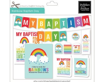 LDS Rainbow Baptism Bundle Digital Downloads Print/Cut SVG & Pdf Printable