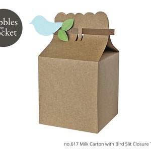 no.617 Milk Carton Bird Slit Closure Digital Download SVG & Pdf
