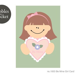 no.1003 Be Mine Girl Card Digital Download SVG & Pdf